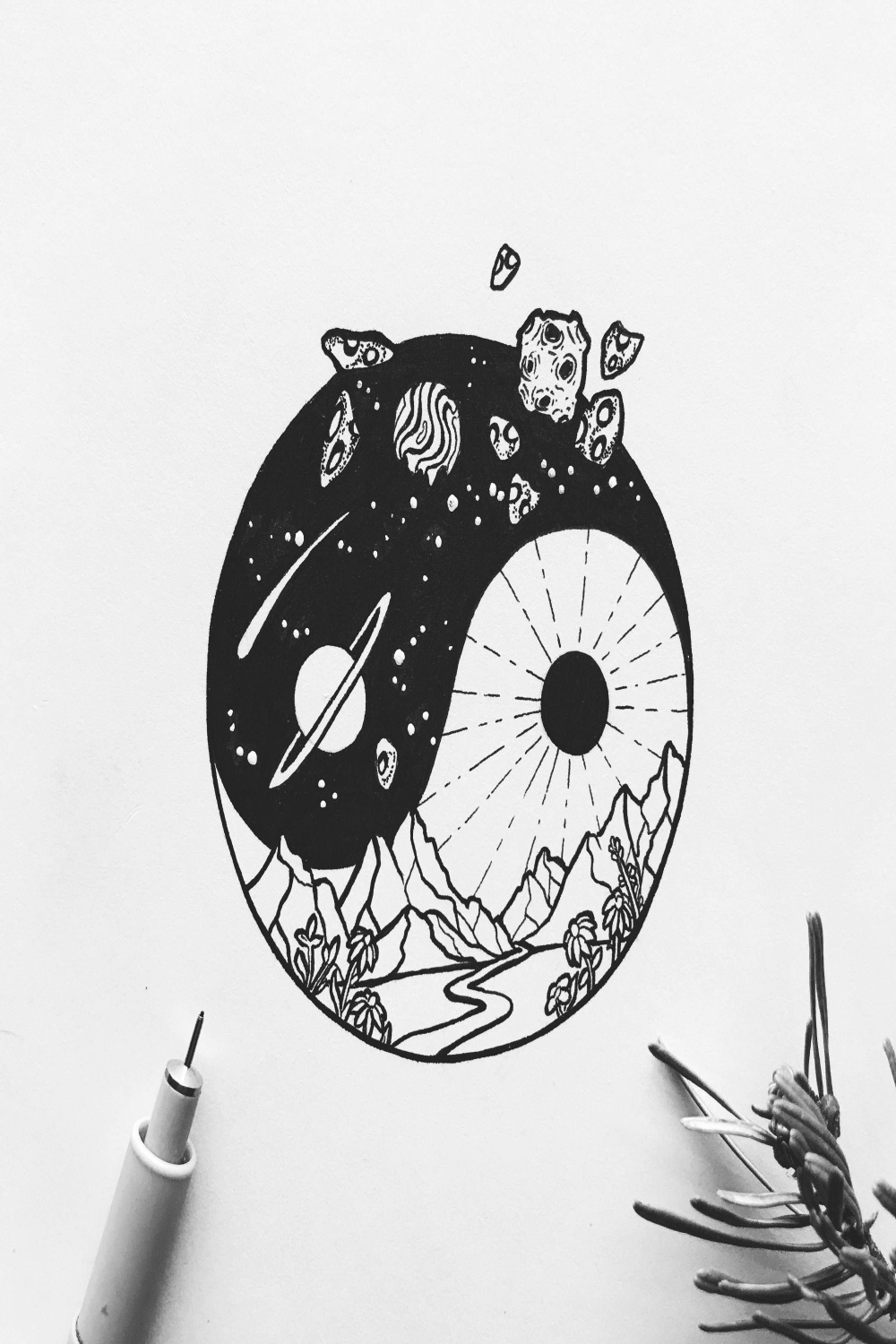 Related image  Space drawings, Art drawings, Ink illustrations