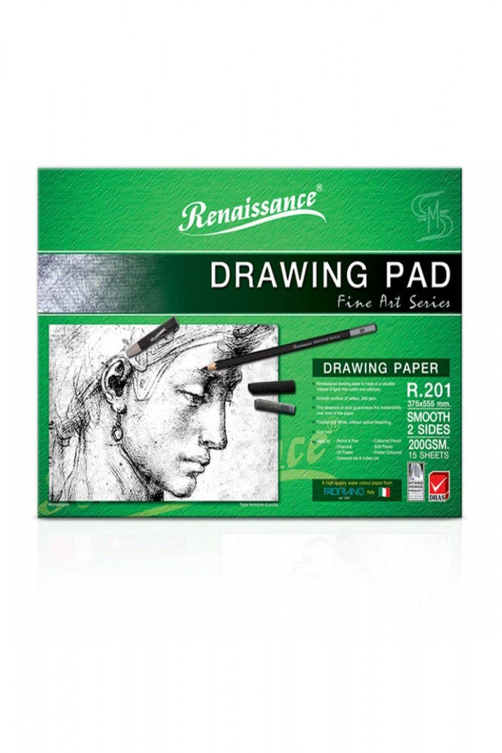 Renaissance FABRIANO Smooth Paper Drawing PAD (White,  Sheet ,  GSM ,  A)