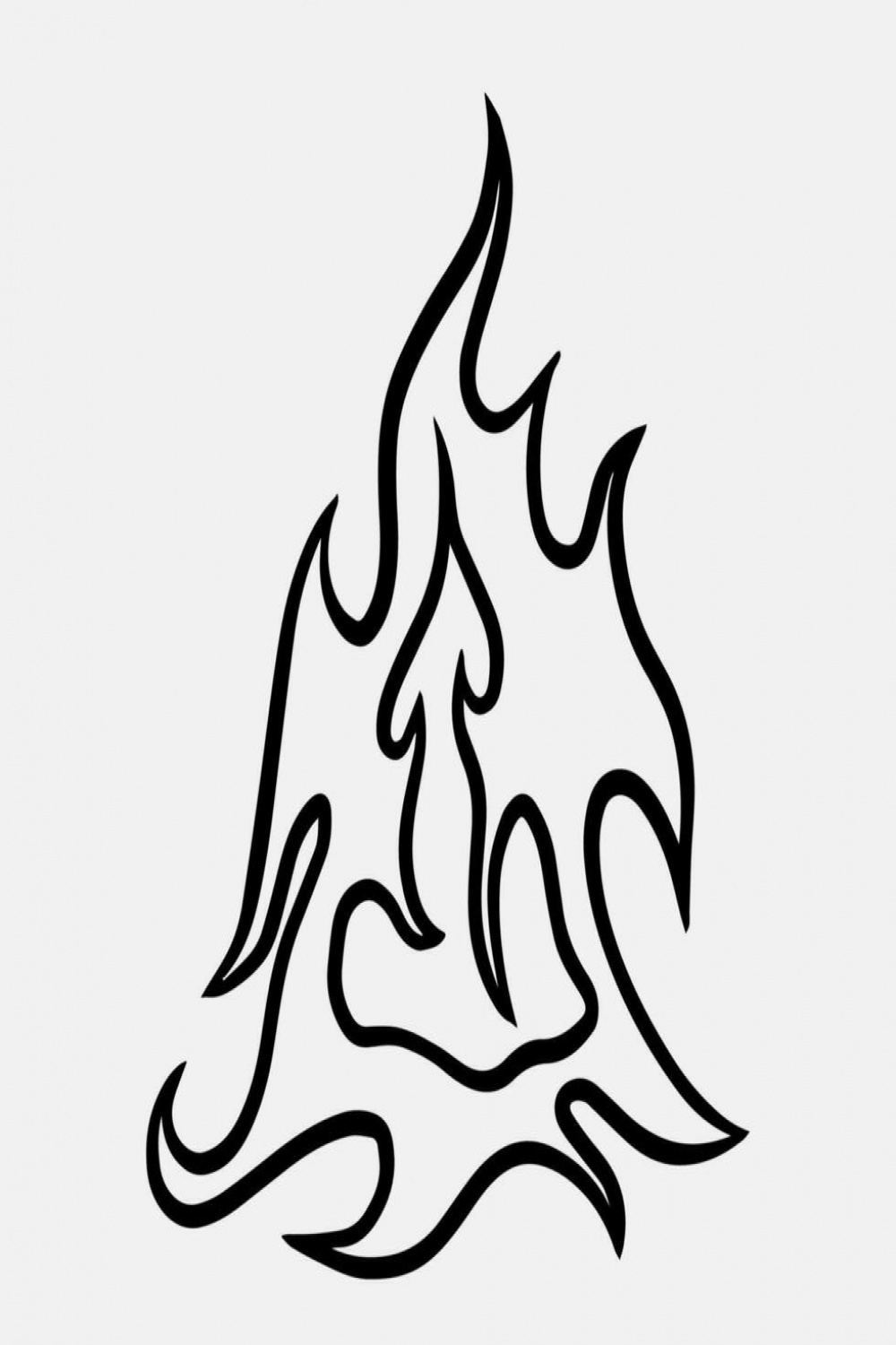 Retro Fire Elements for Streetwear and YK style Apparel Vector
