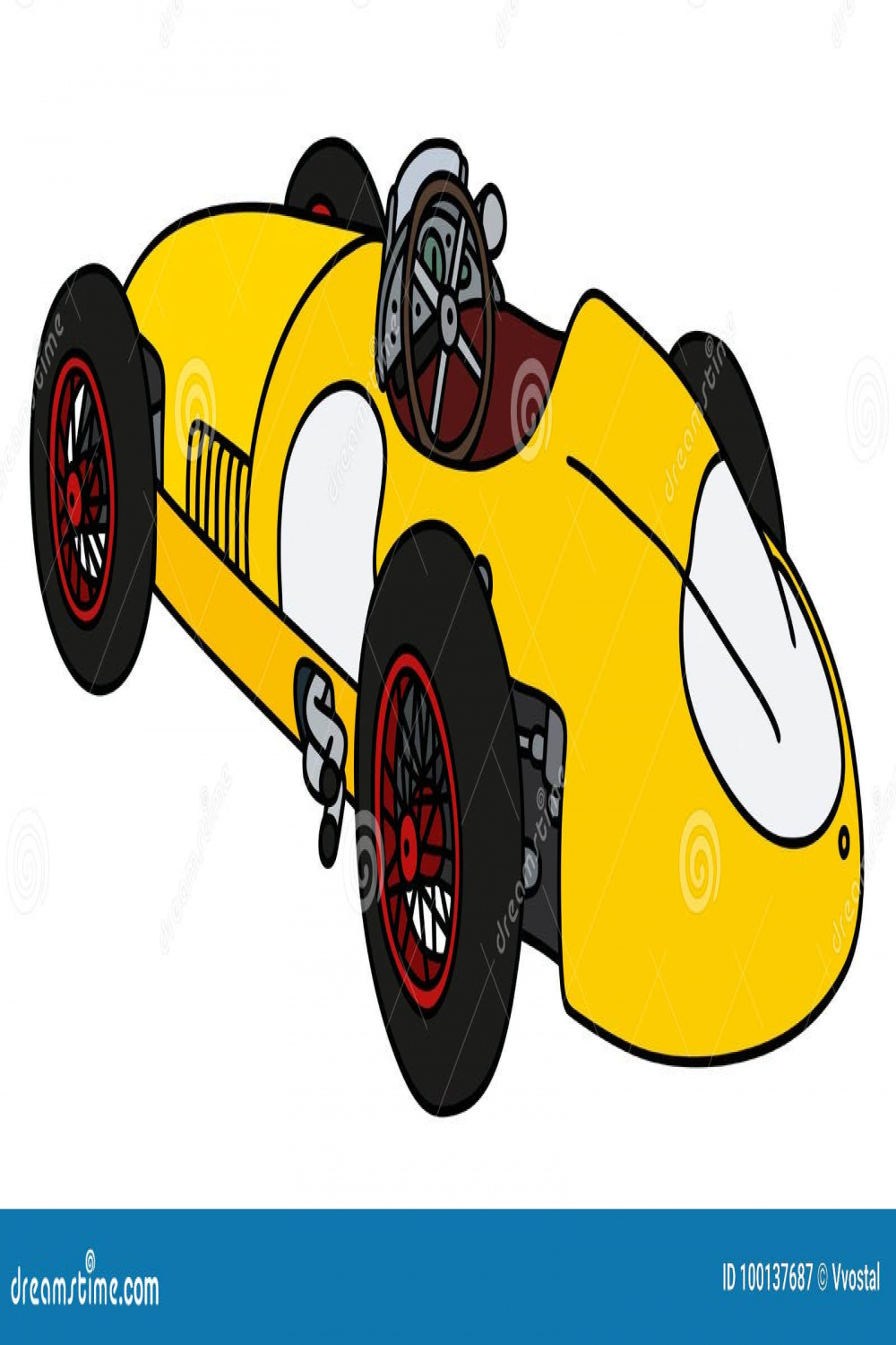 Retro yellow racecar stock vector