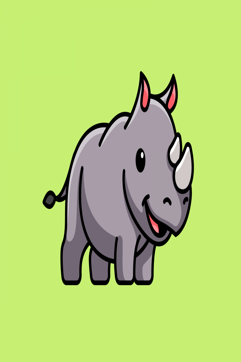 Rhino  Rhino illustration, Cute animal drawings, Cartoon animals