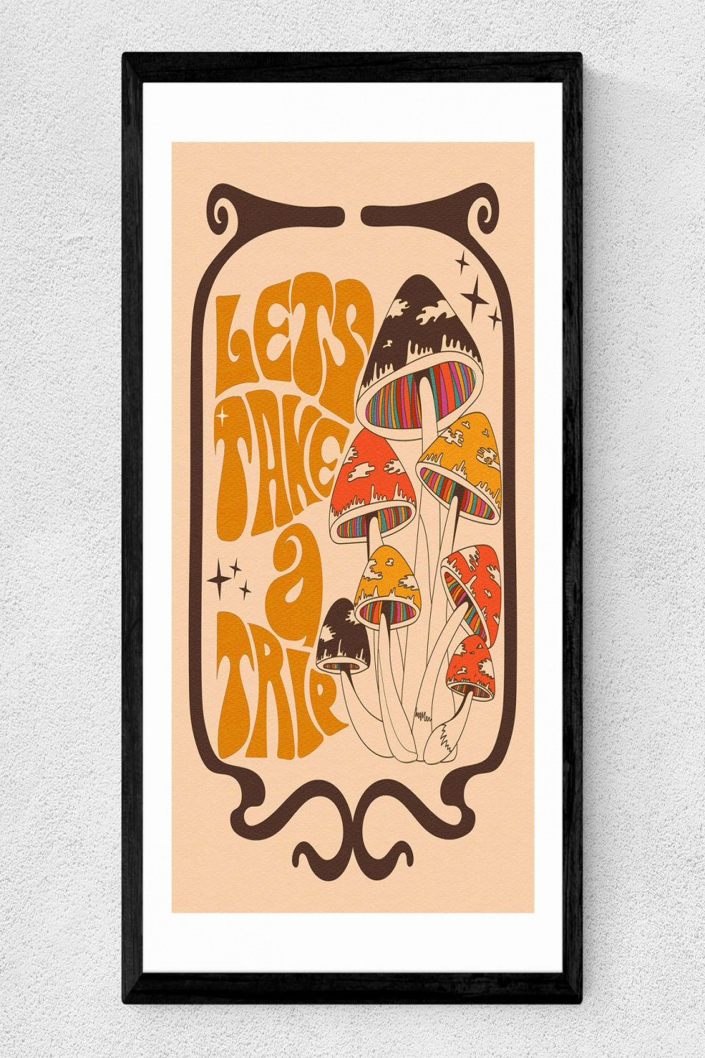 s Magic Mushrooms, Take A Trip Art Print by Ink Tally