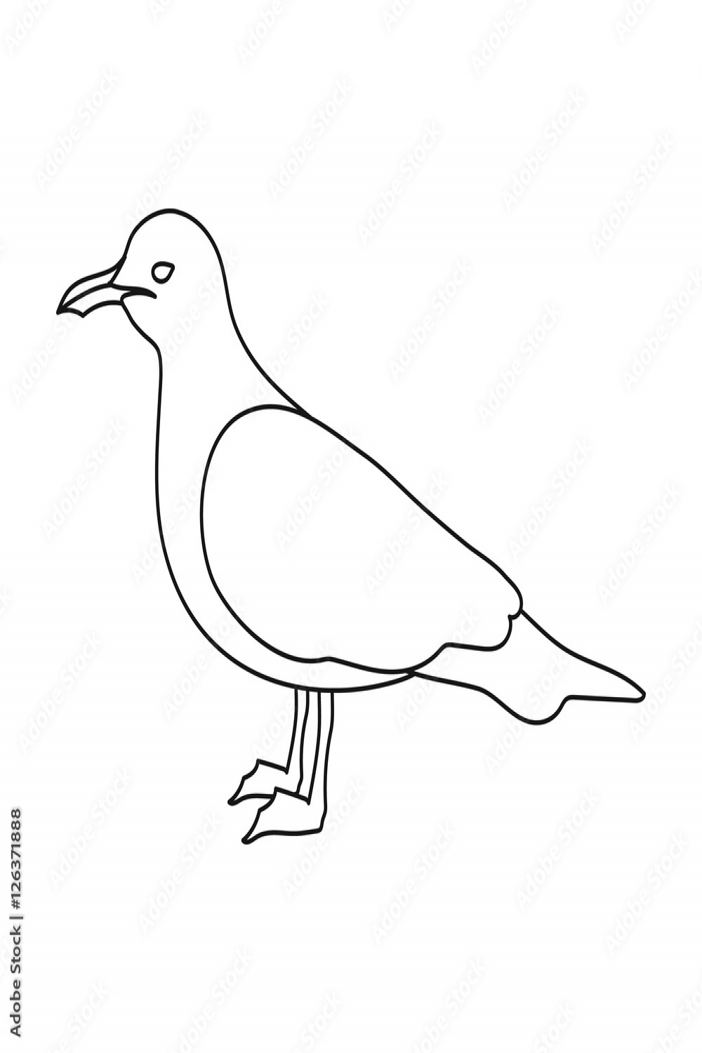 Seagull icon in outline style isolated on white background