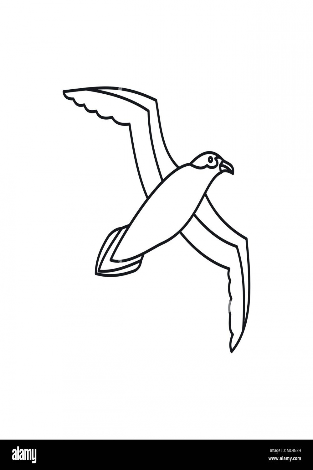 Seagull Symbol, outline Style Stock-Vektorgrafik - Alamy
