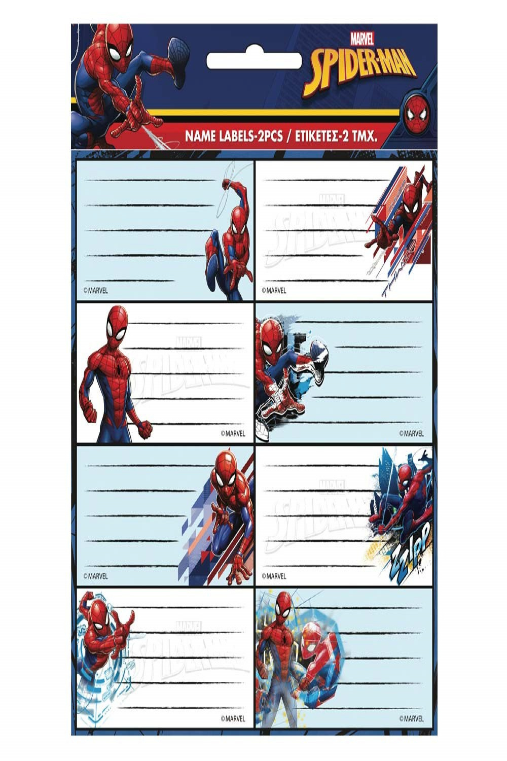 Set of  Spiderman labels