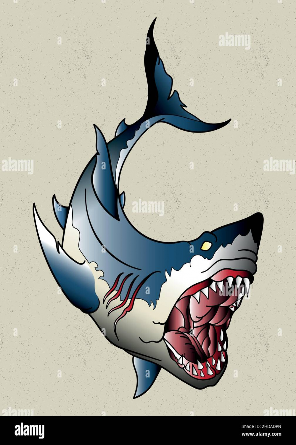 shark neo traditional tattoo Stock Vector Image & Art - Alamy