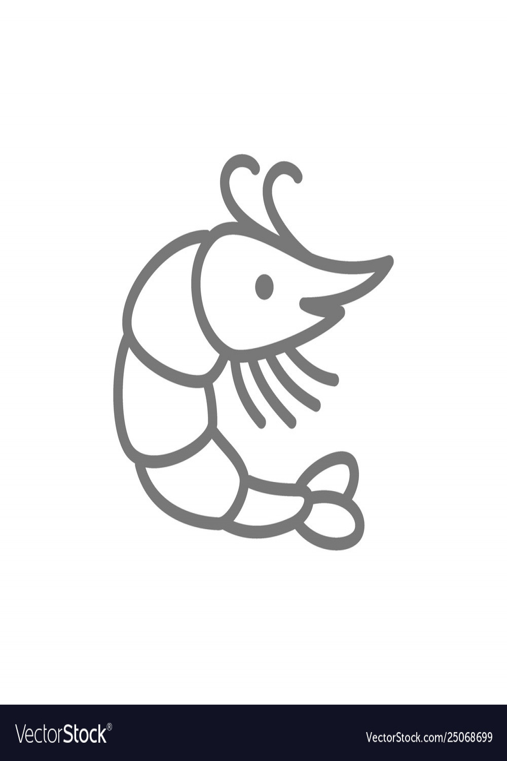 Shrimp line icon Royalty Free Vector Image - VectorStock