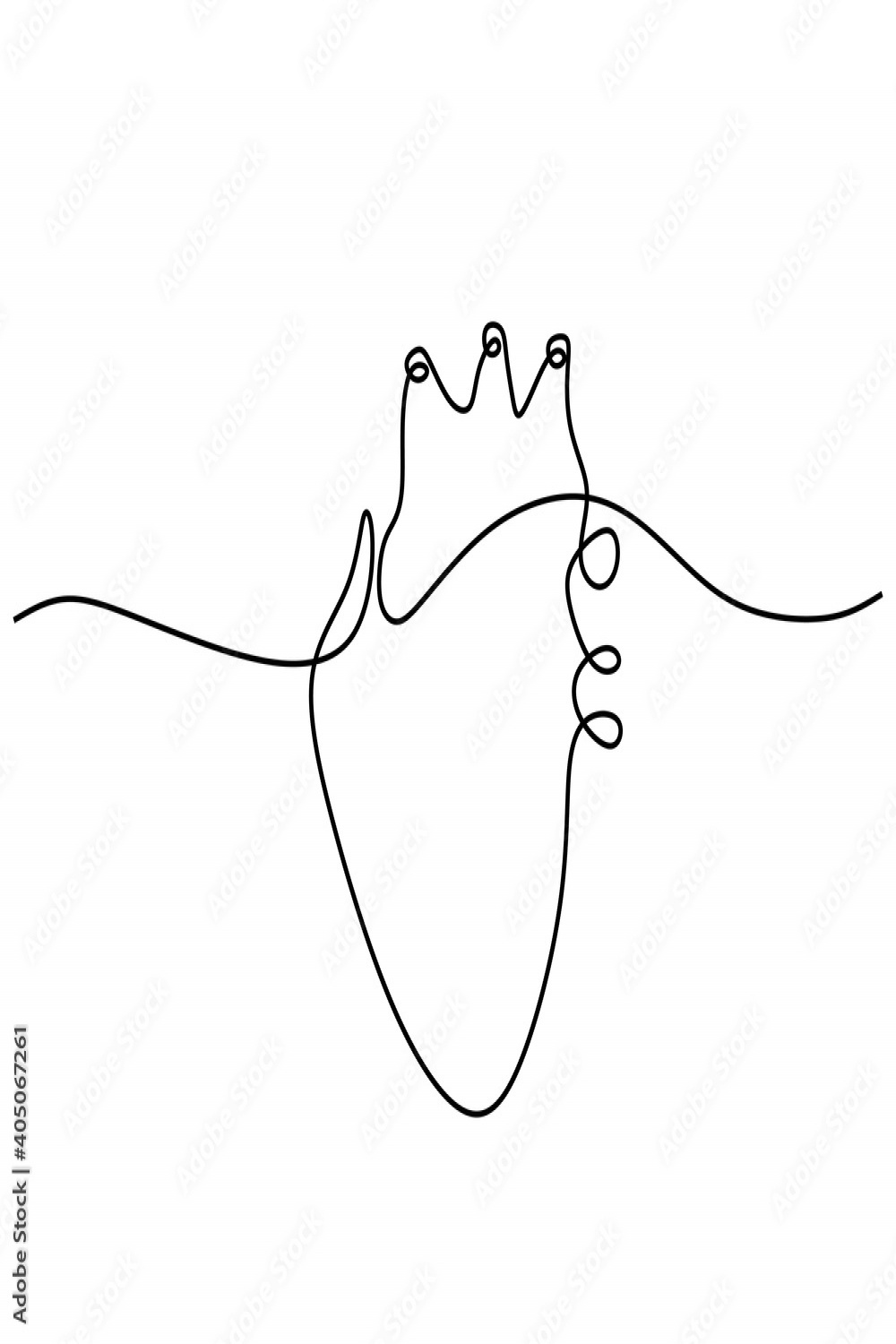 Single continuous line art anatomical human heart