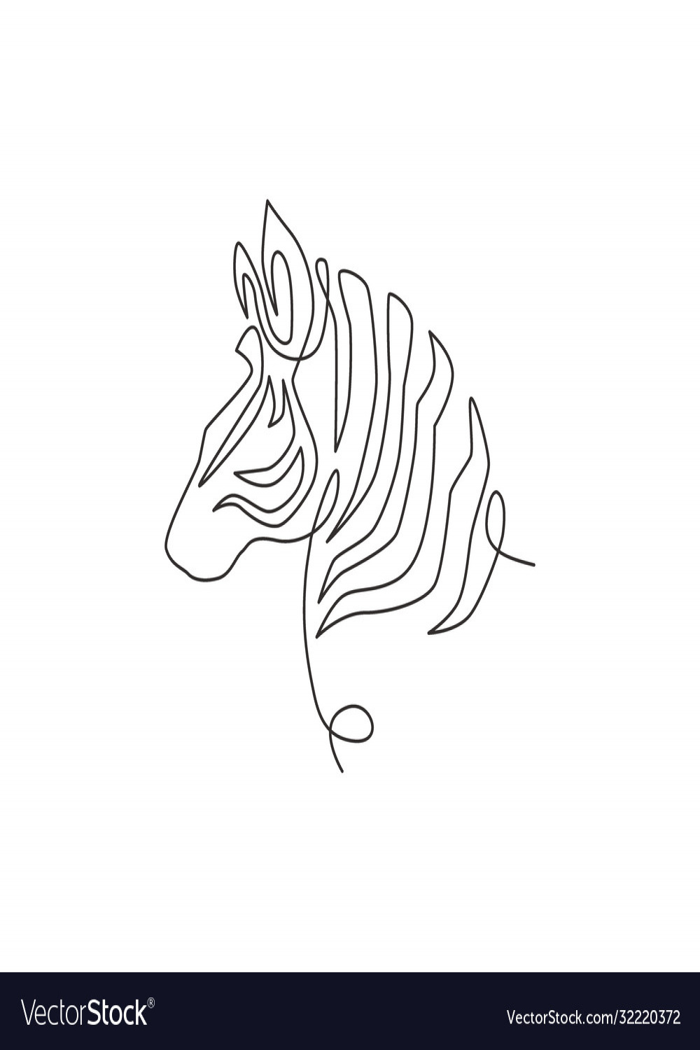 Single continuous line drawing elegant zebra Vector Image