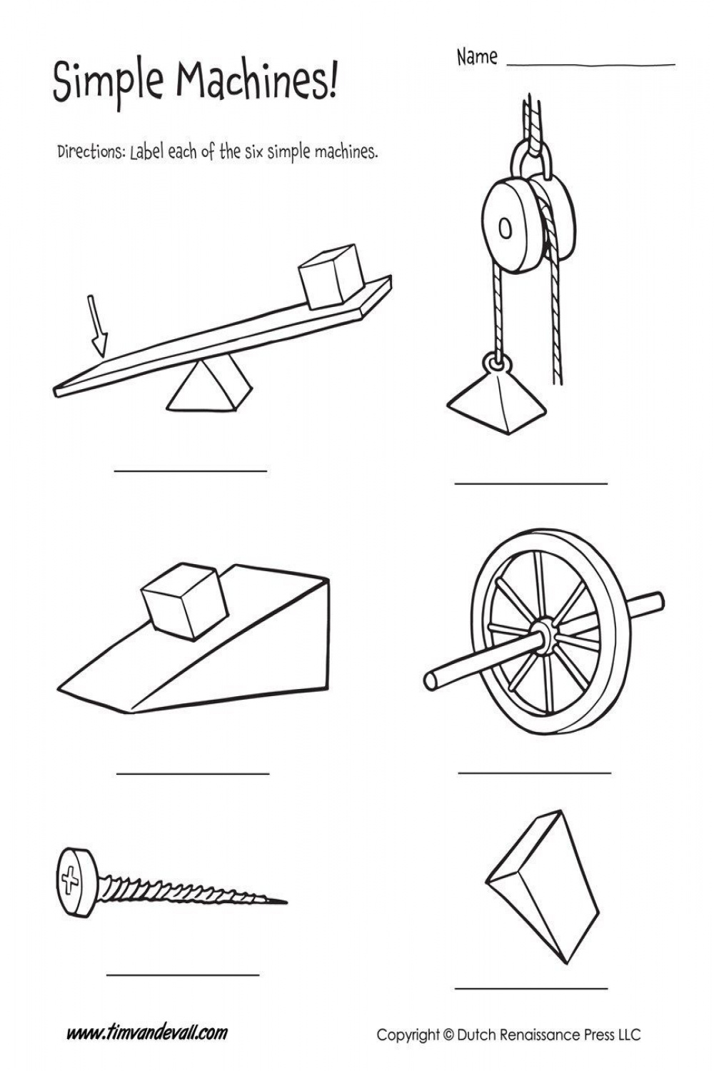 Six-Simple-Machines-Worksheet – Tim