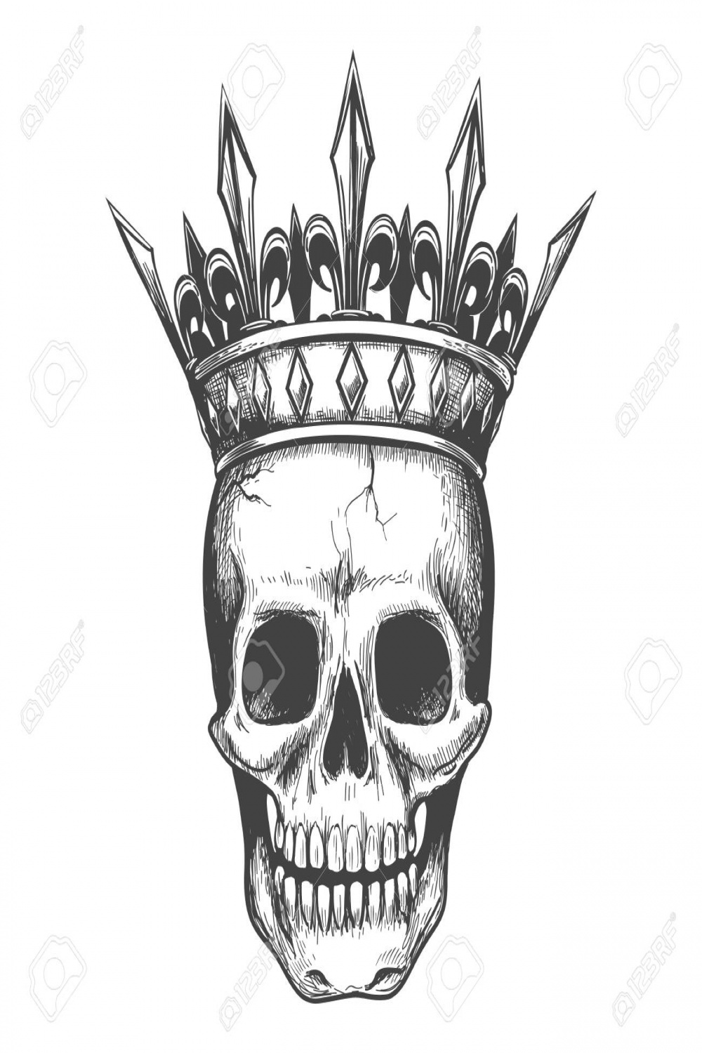 Skull In Crown Sketch