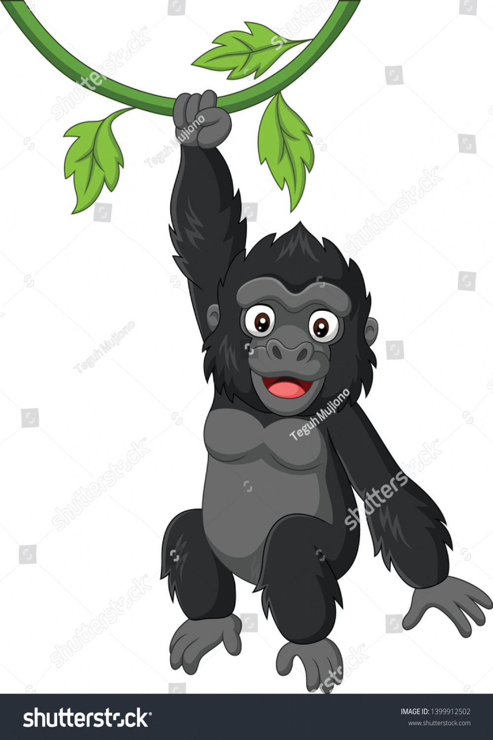 Small Gorilla Hanging Tree Images, Stock Photos, D objects