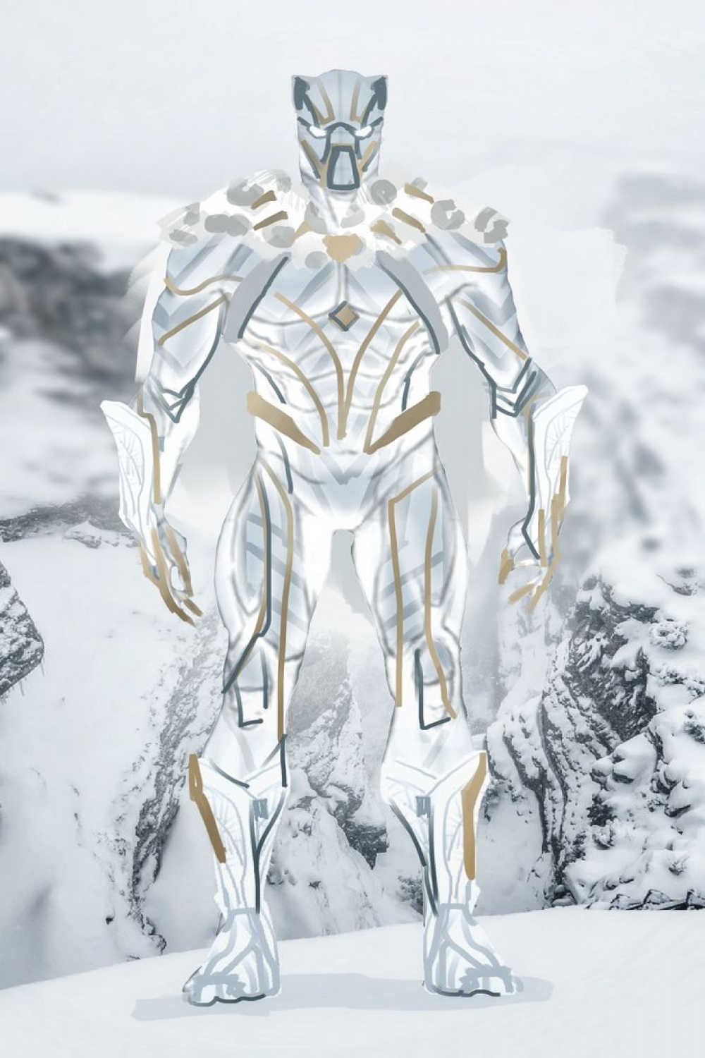 Snow Leopard Black Panther Holiday Quick Redesign  Marvel concept