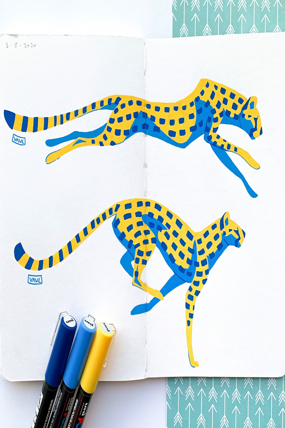Speedy Cheetahs Posca Illustration  Marker art, Prismacolor art