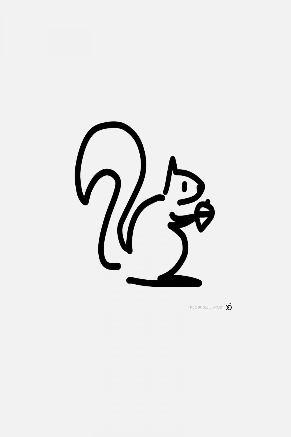 Squirrel with a nut  Easy animal drawings, Squirrel tattoo, Easy
