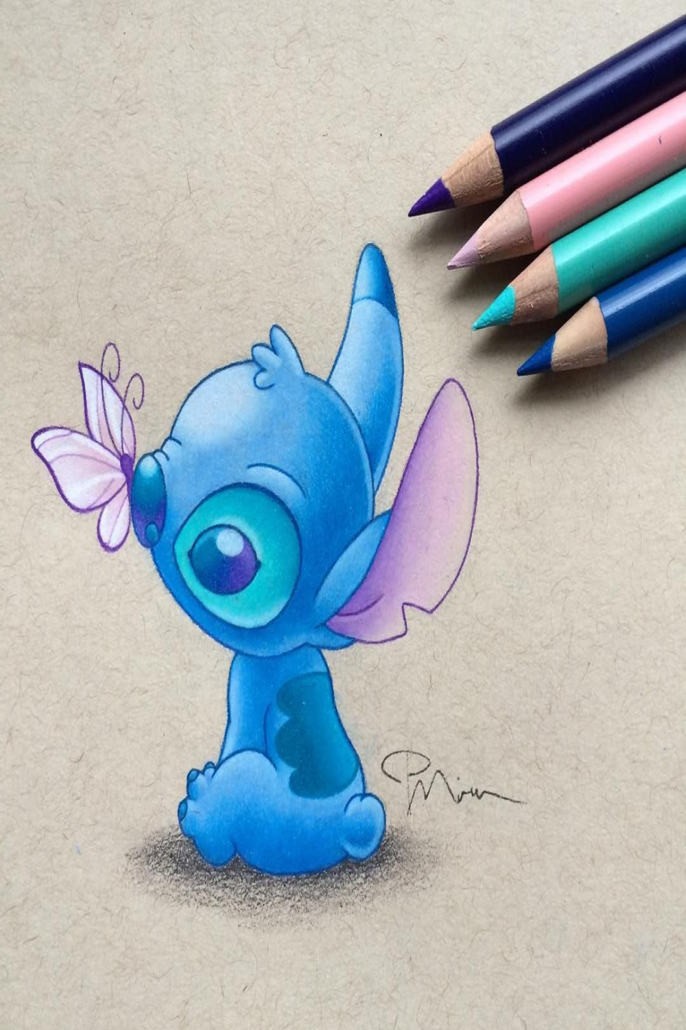 Stitch (Drawing by PiperMiru @Instagram) #LiloAndStitch  Stitch
