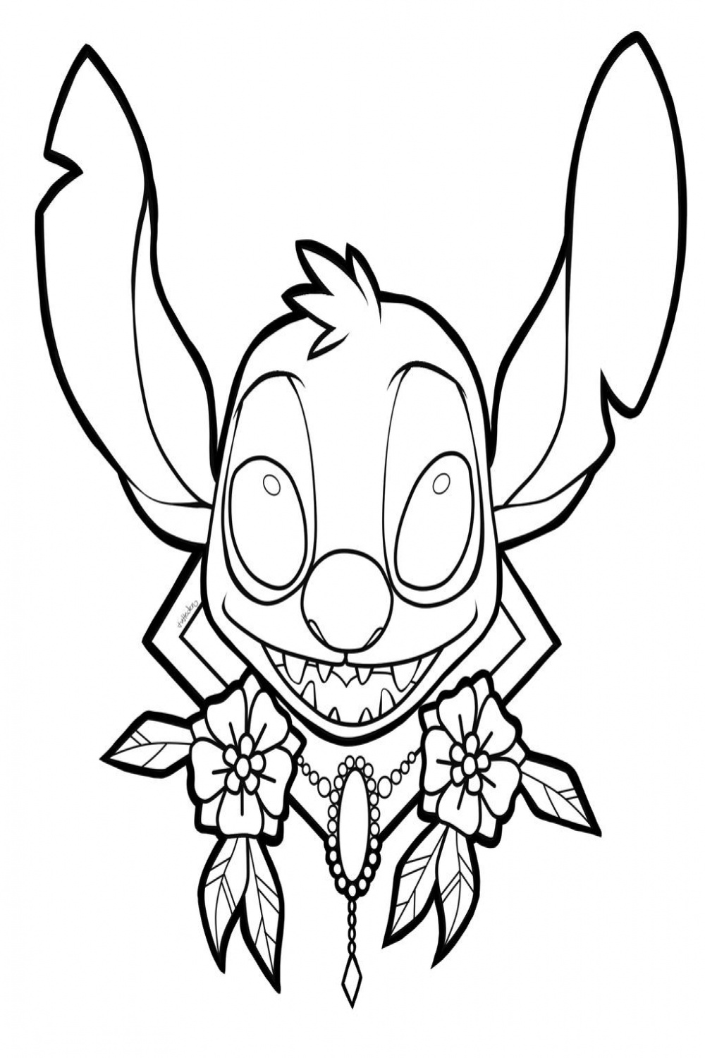 Stitch - Line Art by DaniiDelicious on DeviantArt