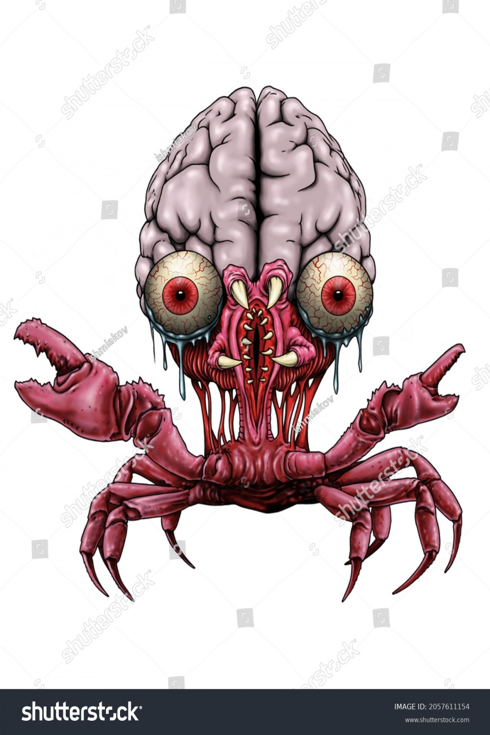 Stock ilustrace „Monster Crab Human Brains“   Shutterstock