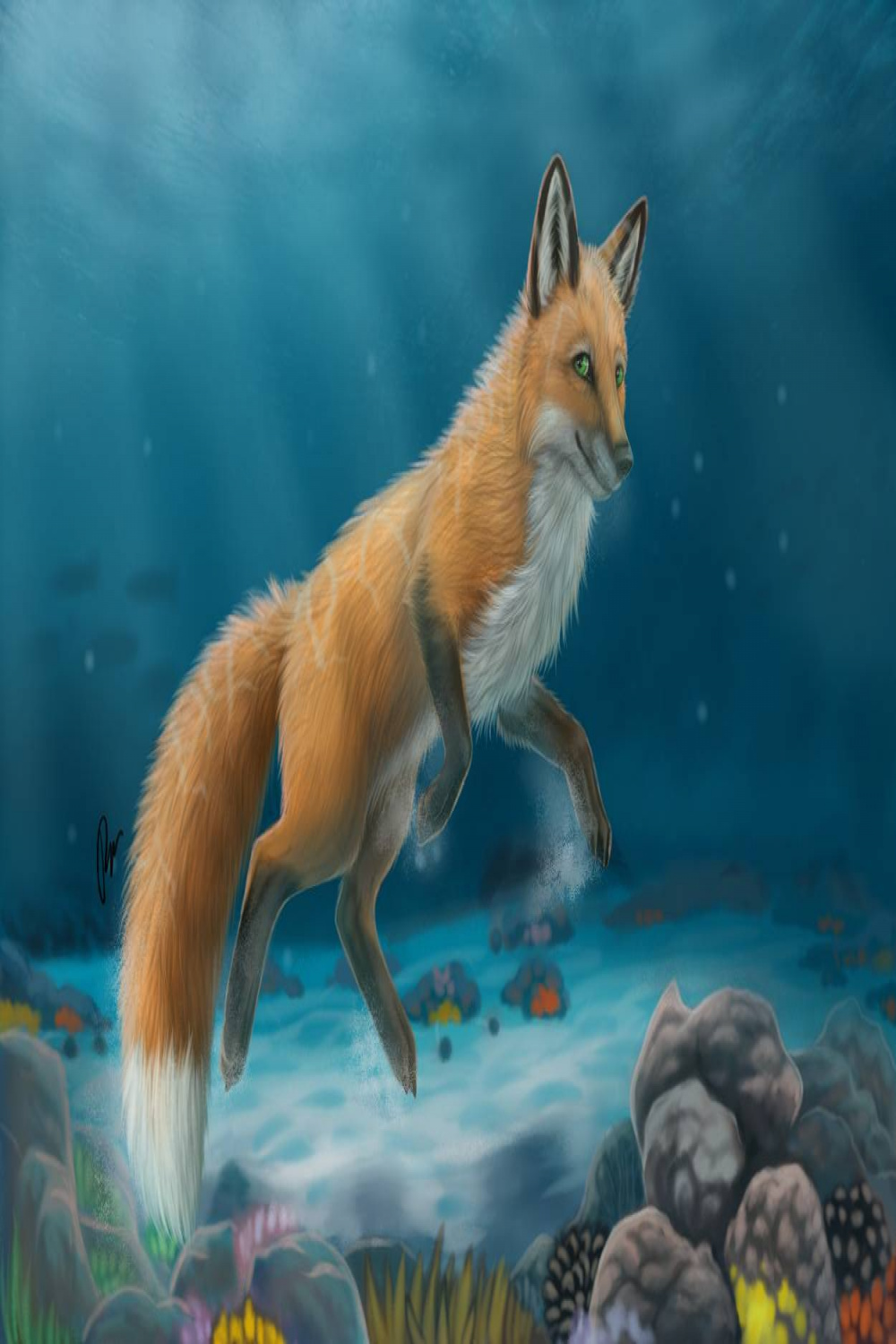 The diving fox / Commission by Skeletondragoness on DeviantArt