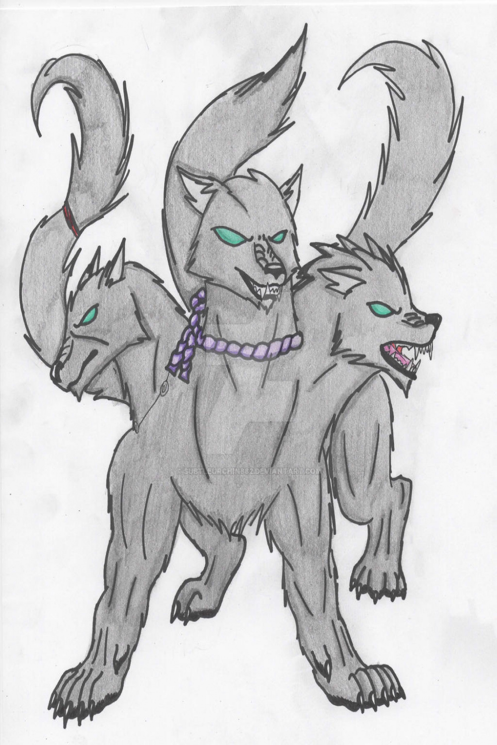 Three Headed Wolf by SubtleUrchin on DeviantArt