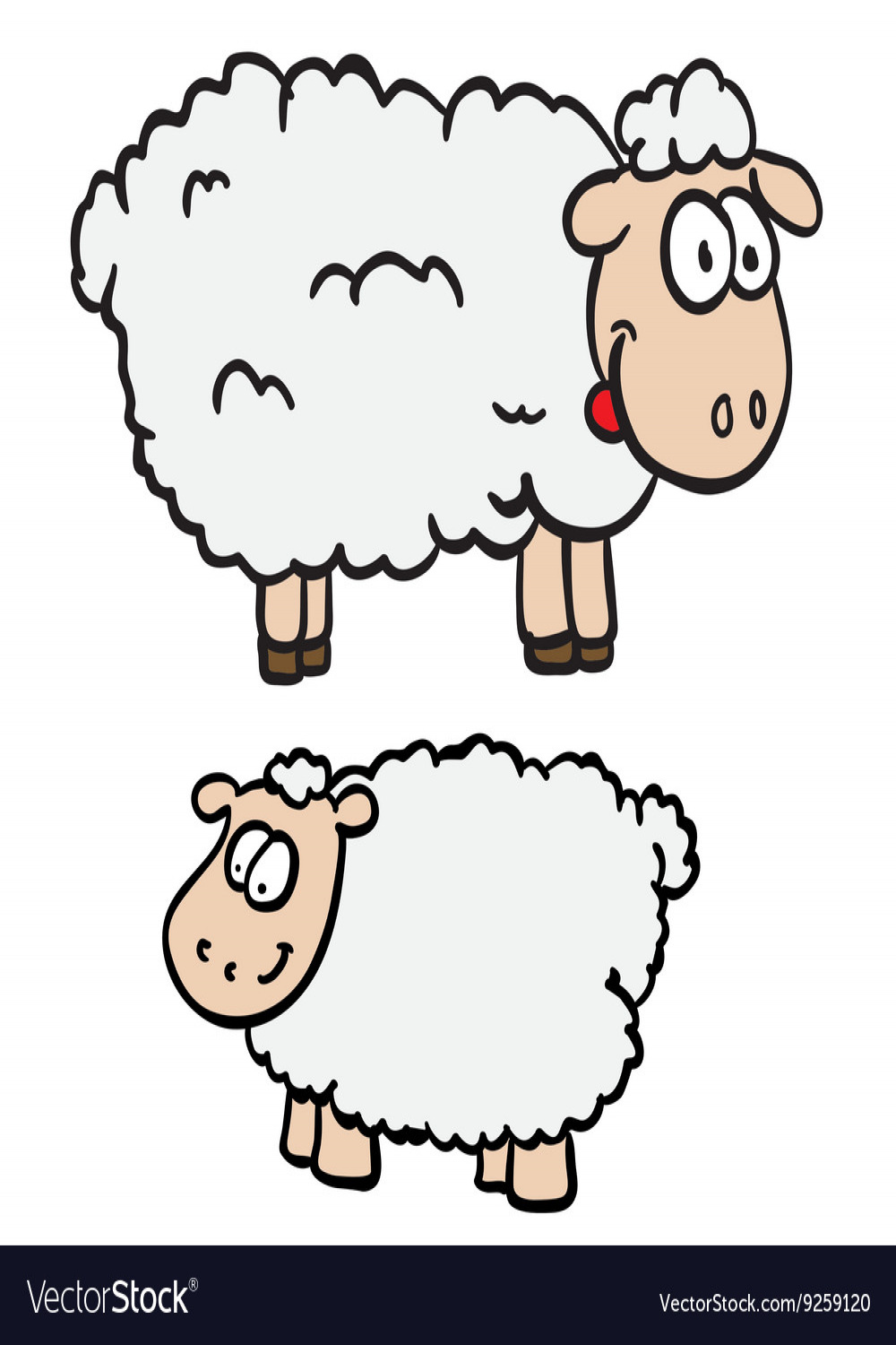 Two sheep Royalty Free Vector Image - VectorStock