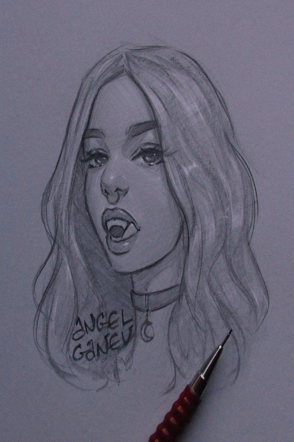 Vamp Teeth - Day # by AngelGanev  Vampire drawings, Art