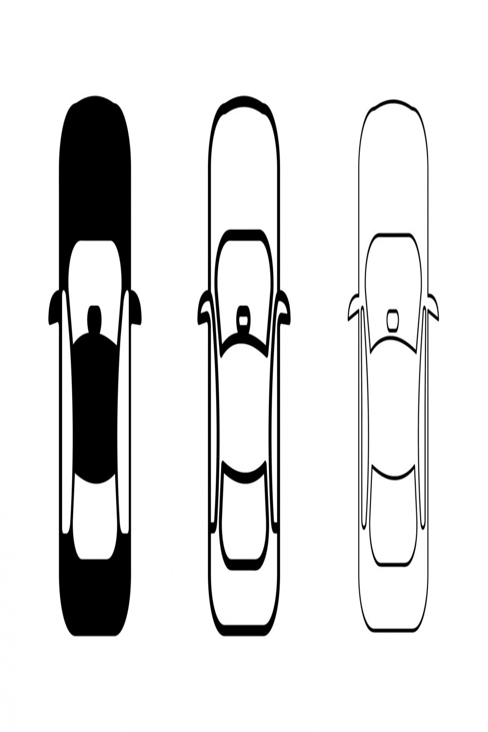 Vehicle drawing in top view. Editable line icon