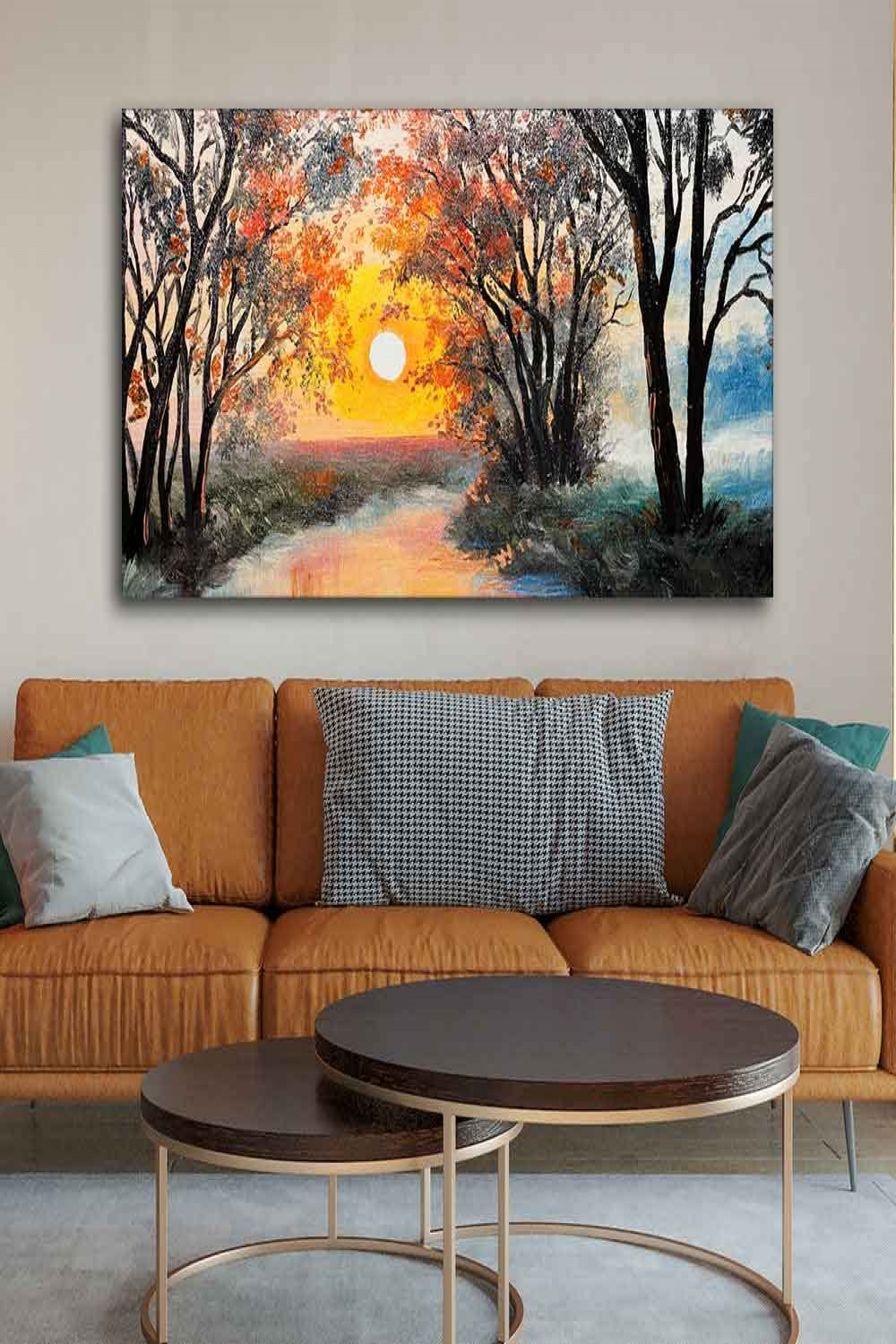 VIBECRAFTS Beautiful Sunset Scenery Premium Canvas Wall Painting