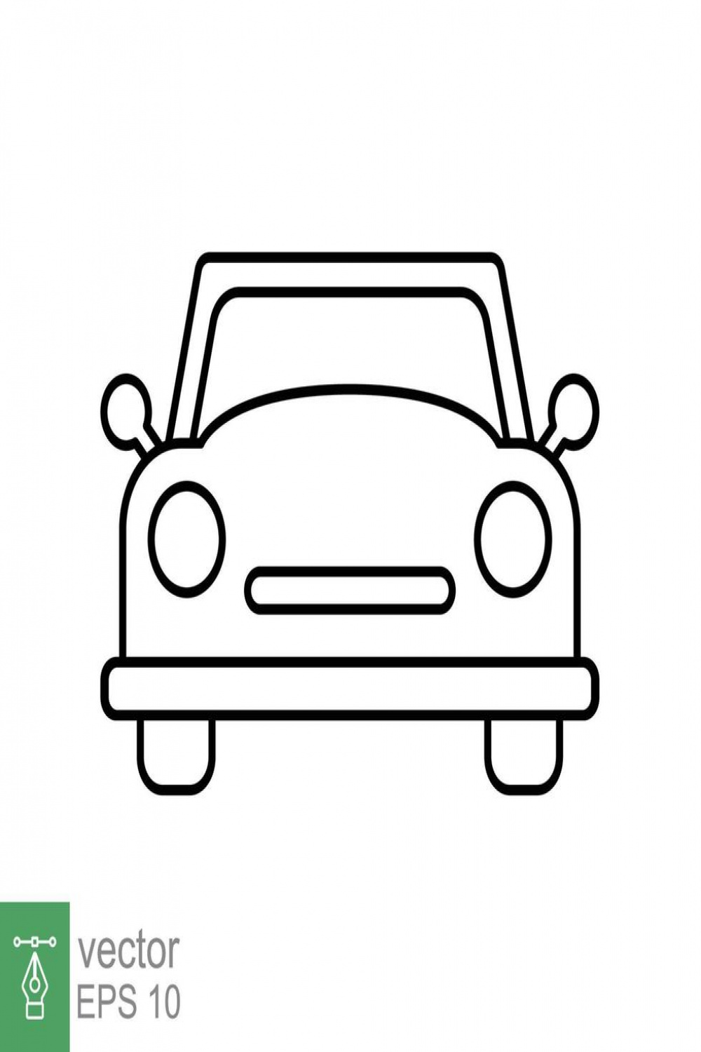 Vintage car front line icon