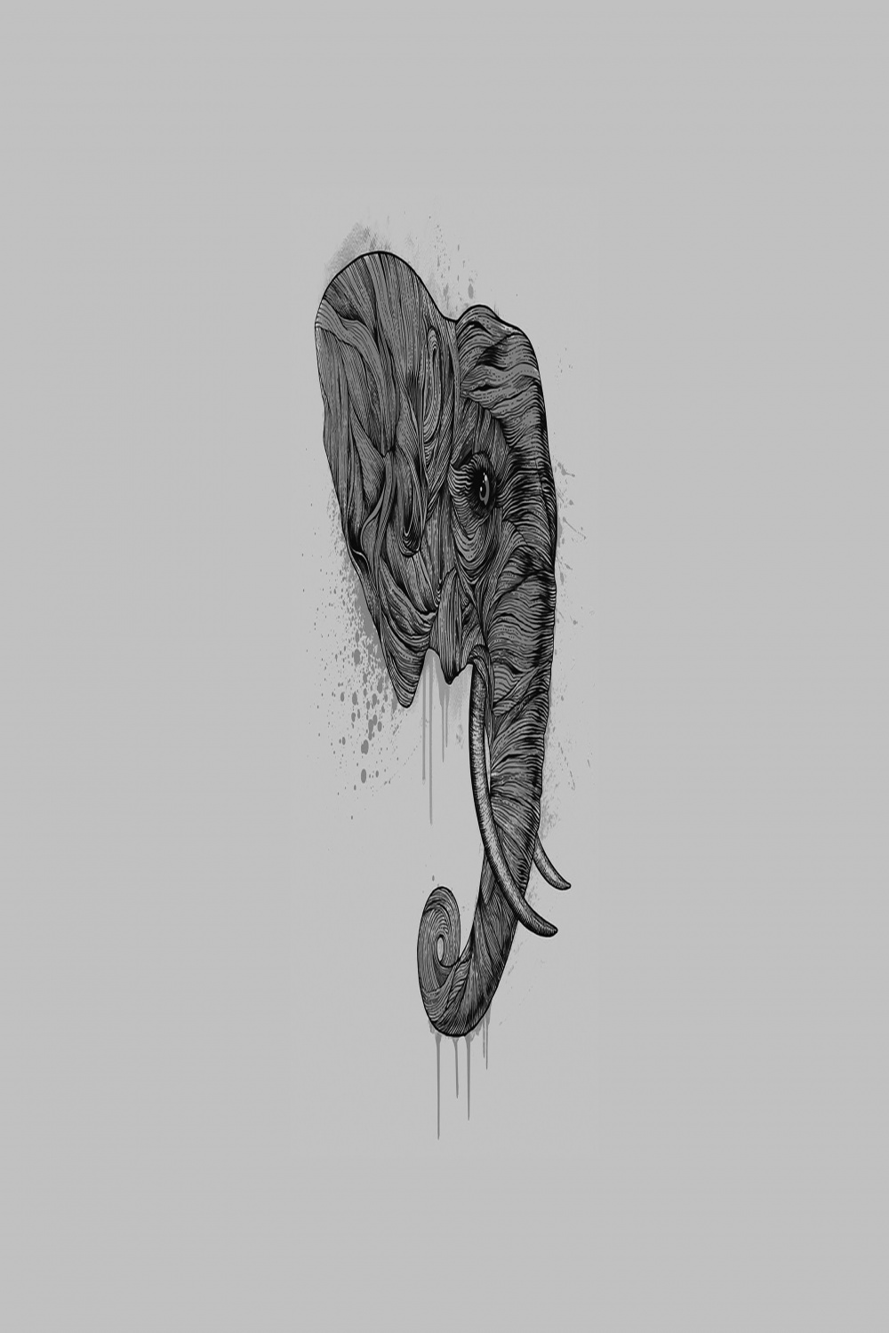 wallpaper for desktop, laptop  ah-elephant-art-dark-illust