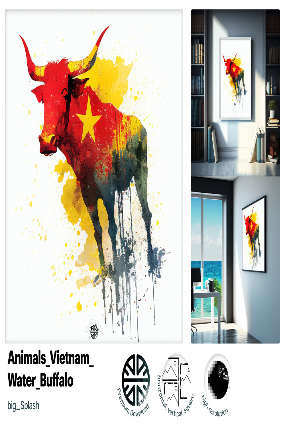 Water Buffalo, Vietnamese Artwork, Vietnam Lover, Surprise - Etsy