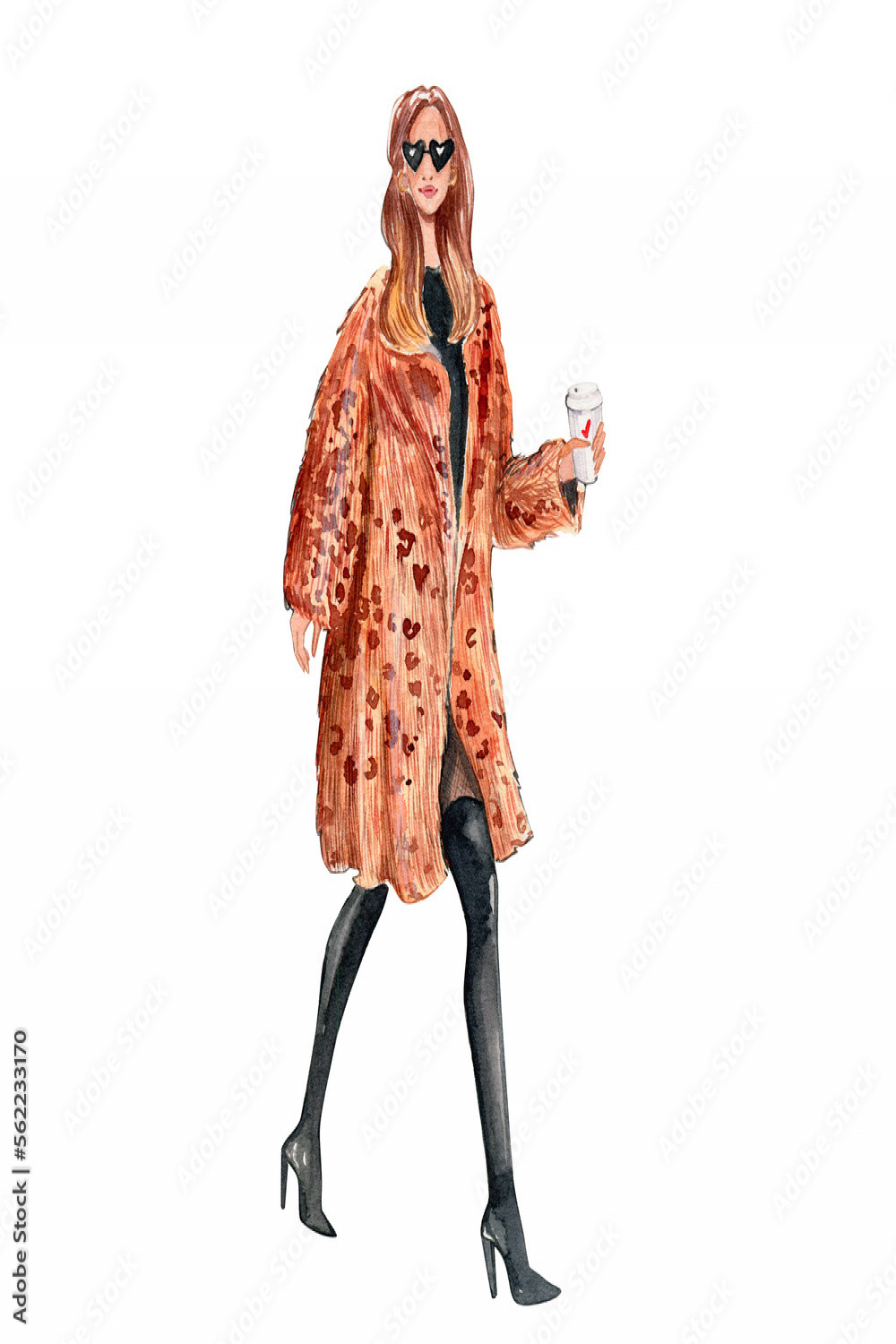 Watercolor fashion illustration
