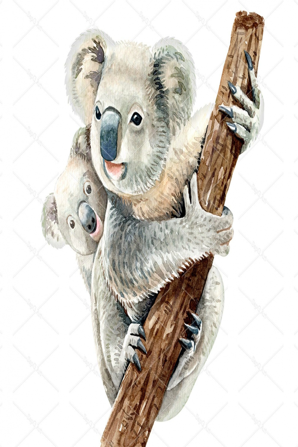 Watercolor Koala and Baby