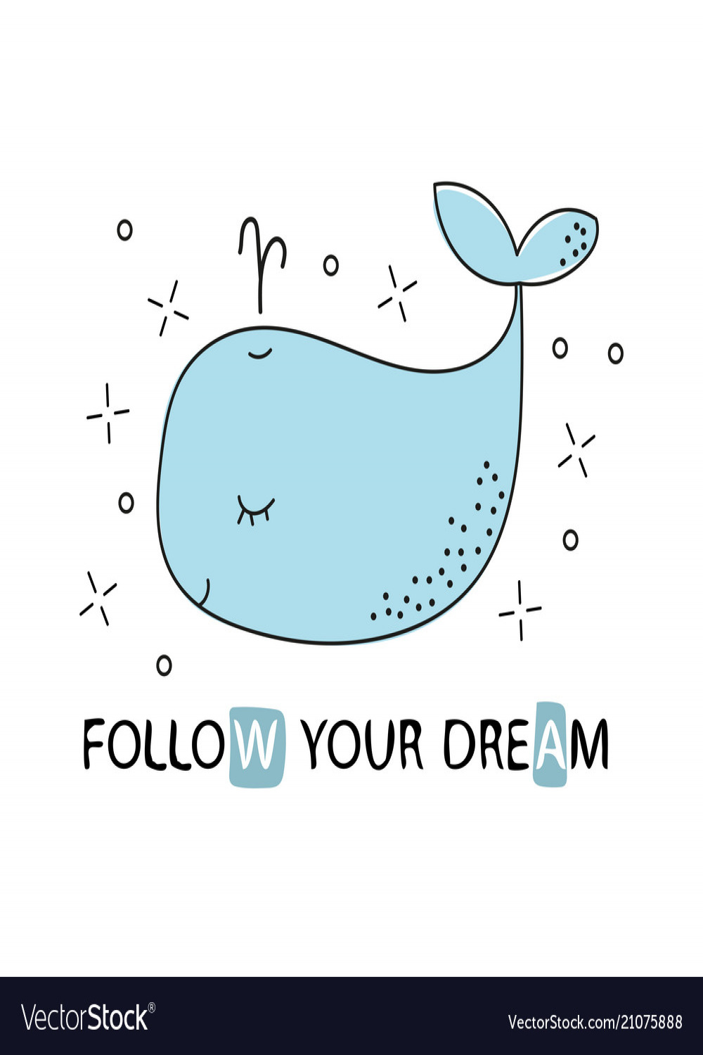 Whale doodle hand drawing Royalty Free Vector Image