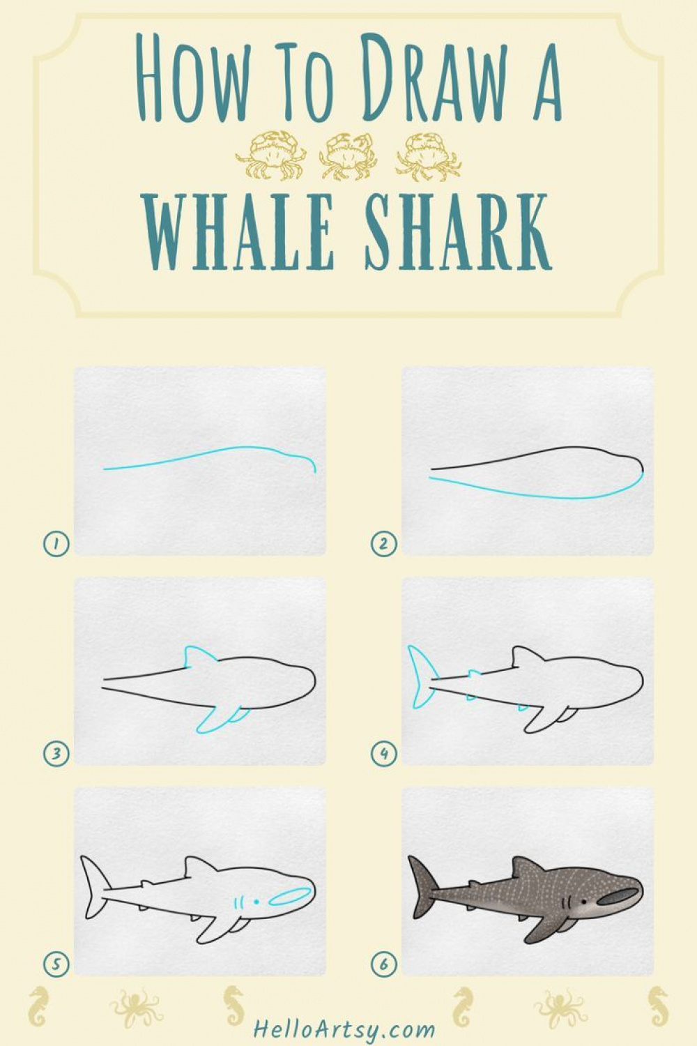 Whale Shark Drawing Learn to Draw in  EASY STEPS!!!  Shark