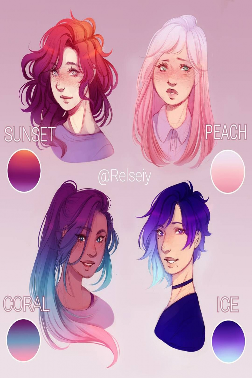 Which is your fav gradient hair?~ Sunset - Peach - Coral - Ice