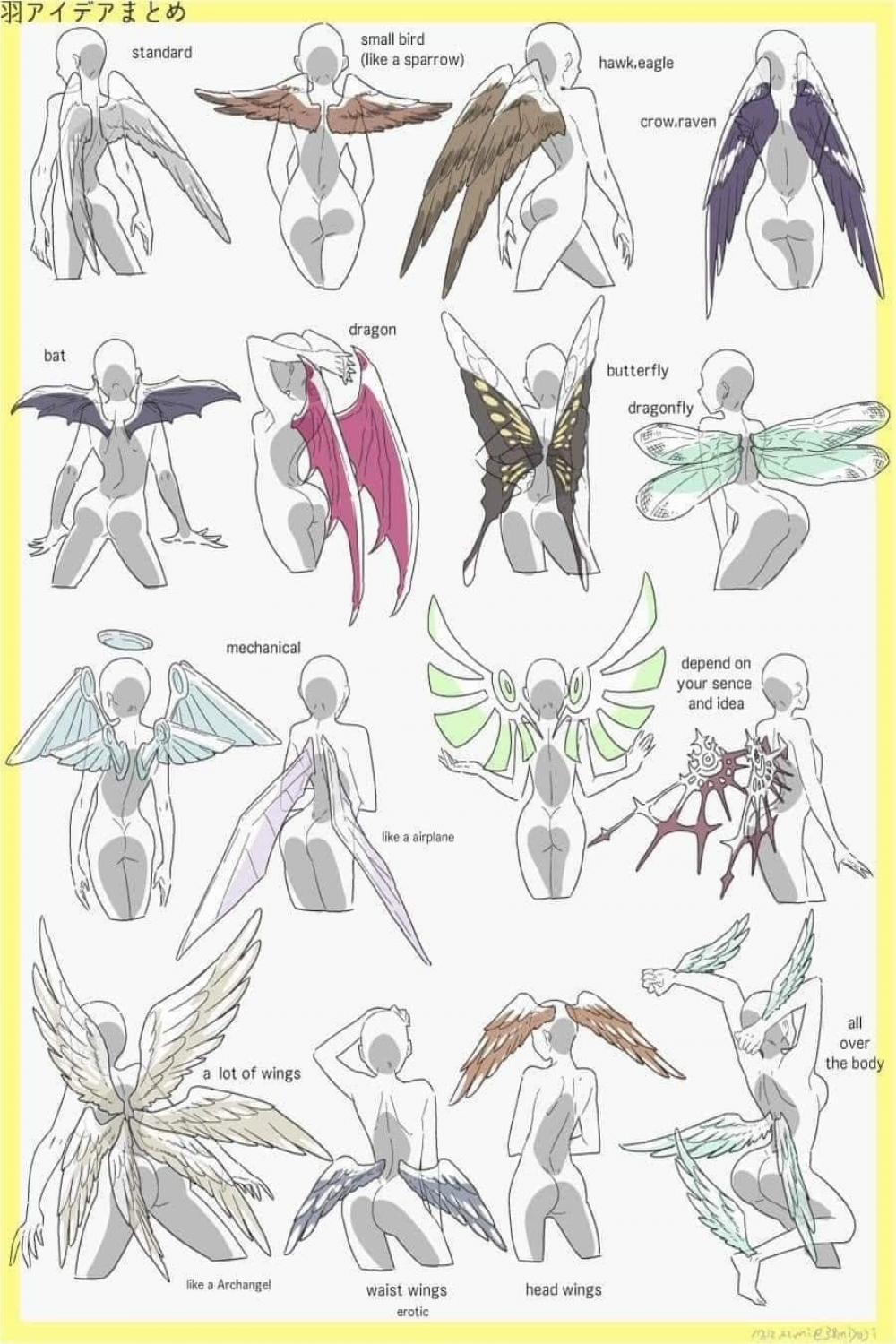 Wing reference ideas  wings drawing, art reference, winged people