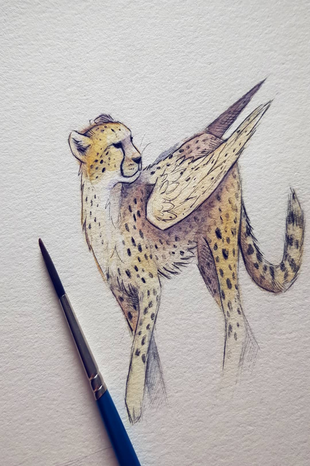 winged cheetah : r/drawing