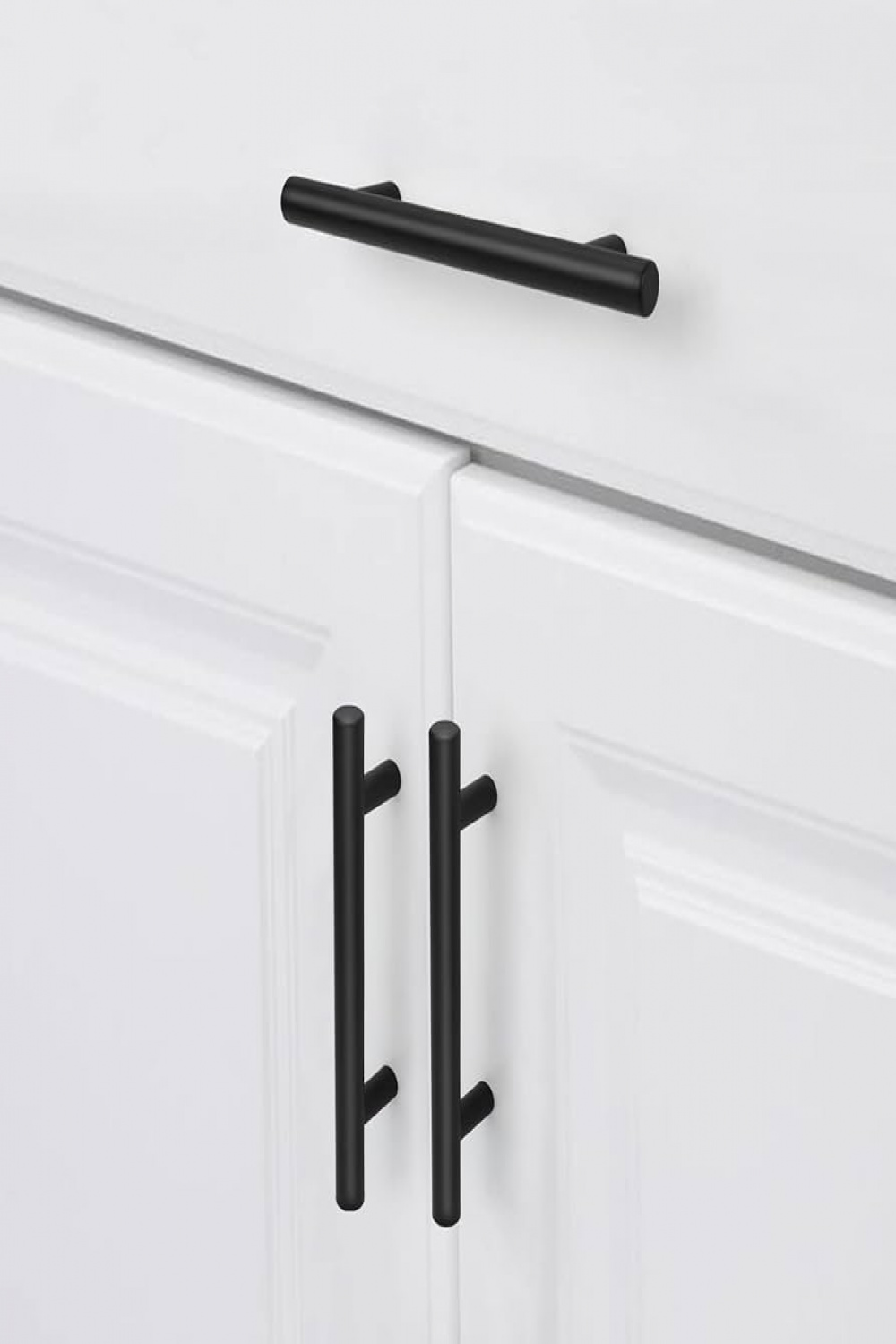 x Black Drawer Pull Handles 8mm LHBK
