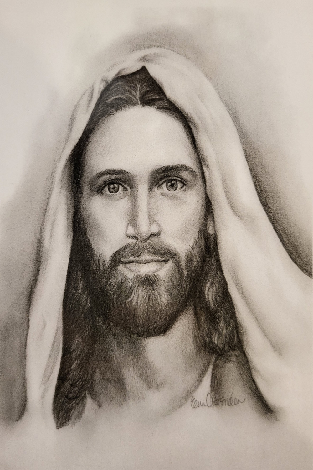 x Pencil Drawing of Jesus Christ