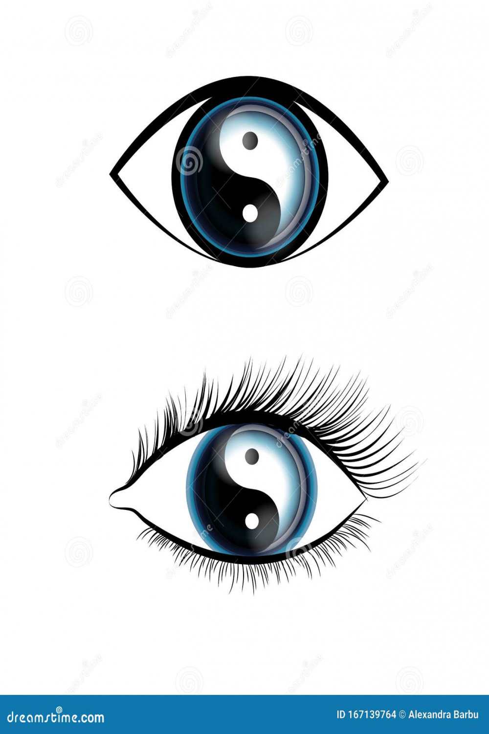 Yin yang Eye icon isolated stock vector