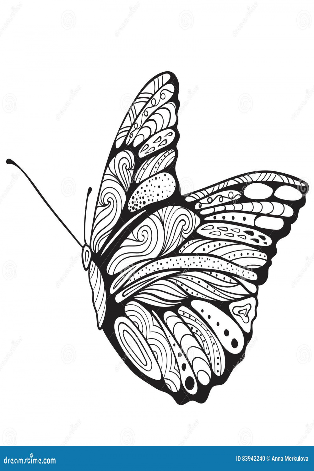 Zen art butterfly stock vector