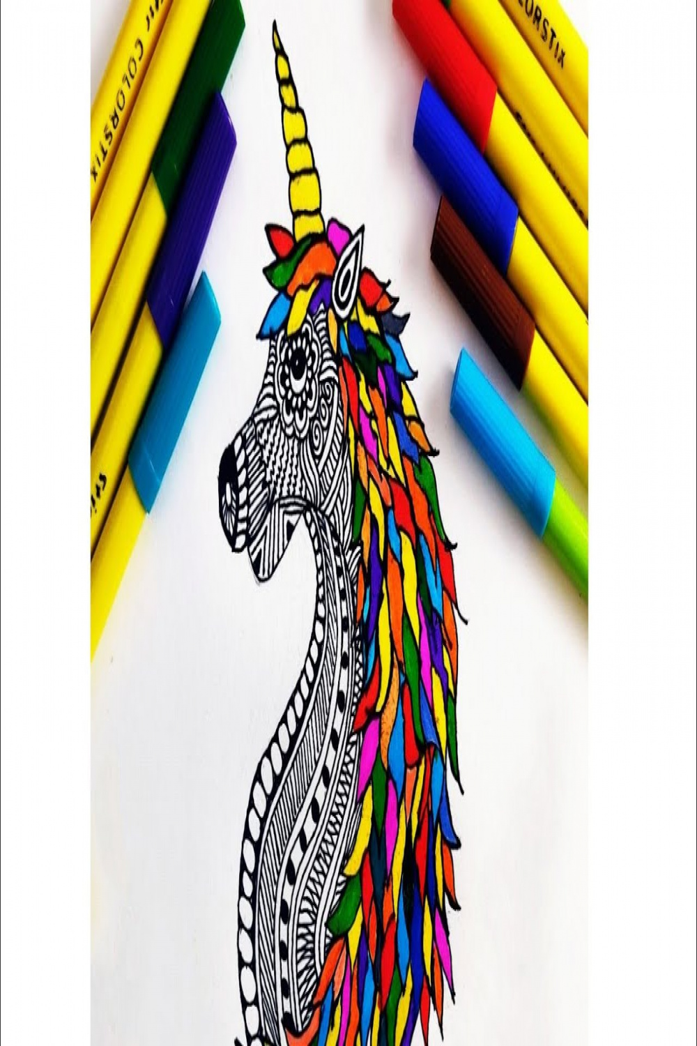 Zentangle inspired - unicorn l How to draw unicorn l mandala art l  doodleart l unicorn drawing l