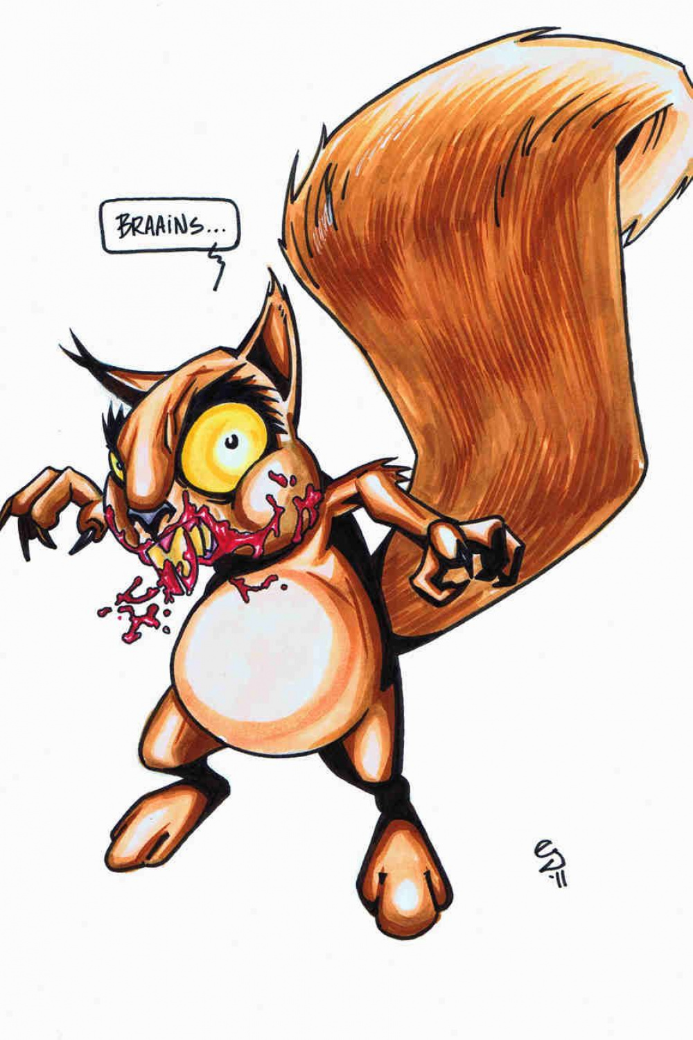 Zombie Squirrel by Eric Jimenez www.temporalcomic.tumblr