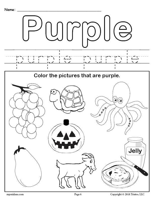 50+ Color Purple Coloring Pages 10