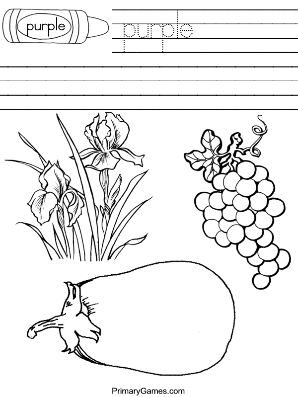 50+ Color Purple Coloring Pages 26
