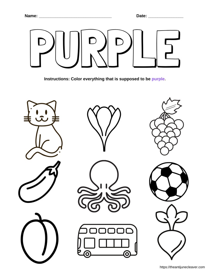 50+ Color Purple Coloring Pages 46