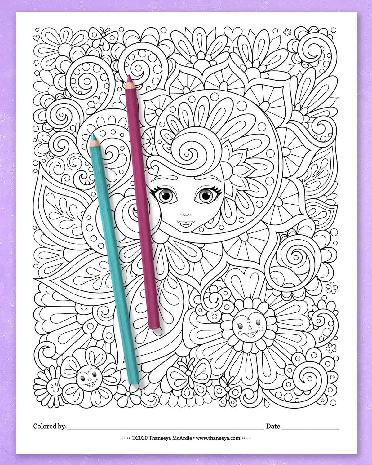 50+ Color Purple Coloring Pages 48