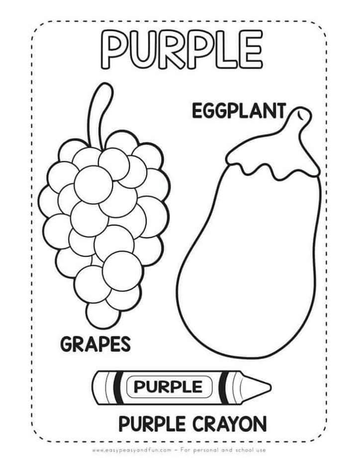 50+ Color Purple Coloring Pages 53