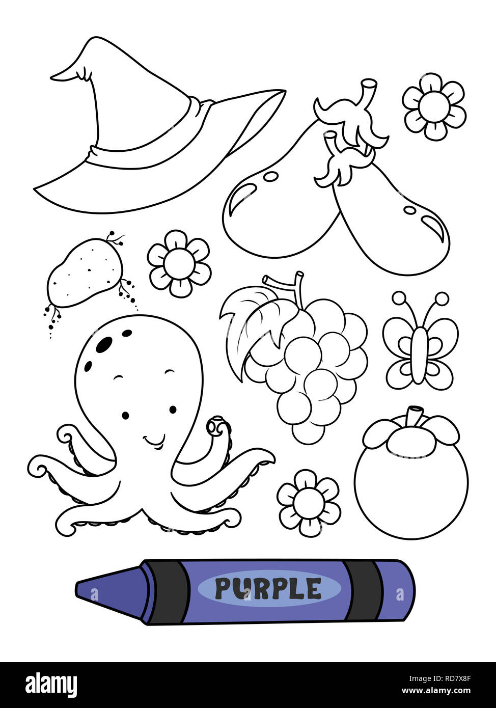 50+ Color Purple Coloring Pages 89